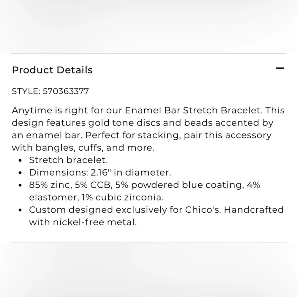 Chico’s enamel bar stretch bracelet